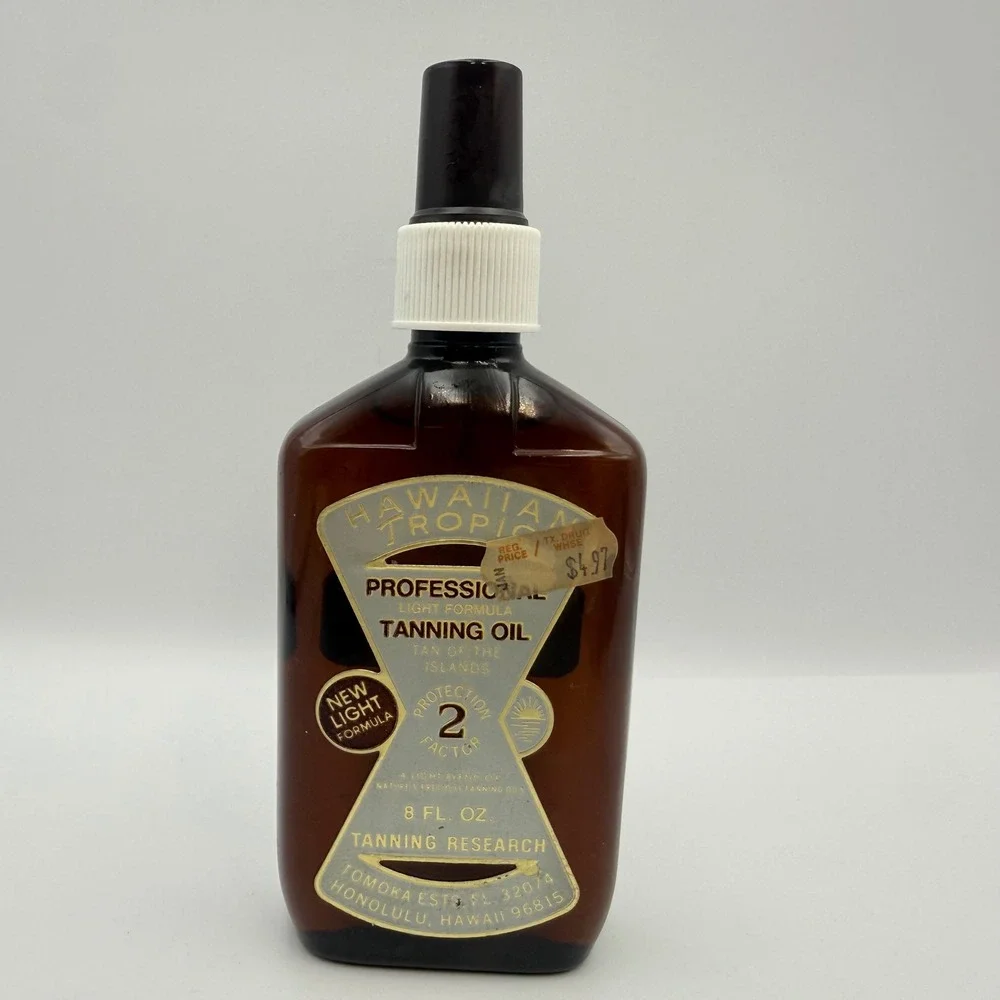 Vintage Hawaiian Tropic Professional Tanning Oil 8oz Bottle SPF 2